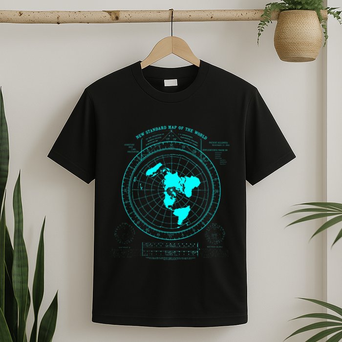 GleasonS New Standard Map Of The World Flat Earth T-Shirt