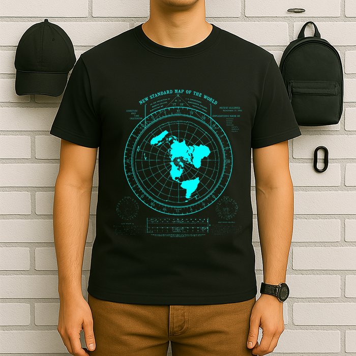 GleasonS New Standard Map Of The World Flat Earth T-Shirt