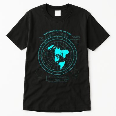 GleasonS New Standard Map Of The World Flat Earth Tall T-Shirt