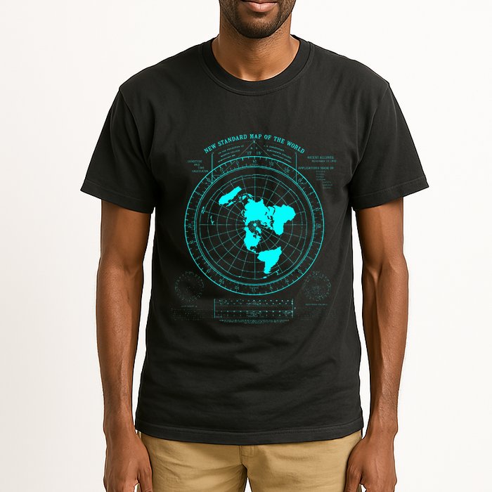 GleasonS New Standard Map Of The World Flat Earth Tall T-Shirt