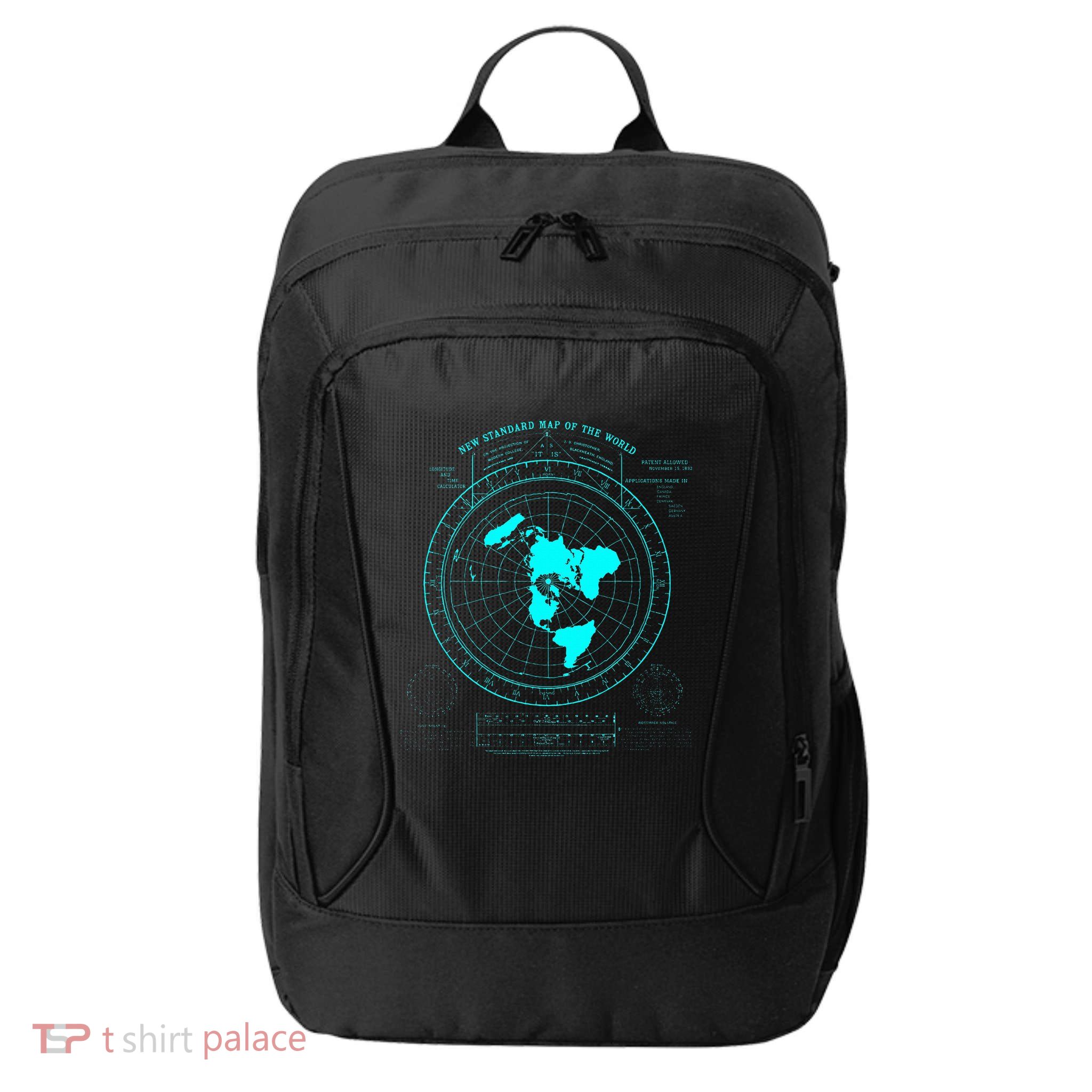 GleasonS New Standard Map Of The World Flat Earth City Backpack