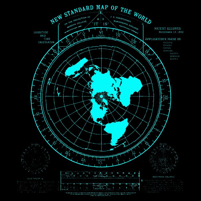 GleasonS New Standard Map Of The World Flat Earth 7-Panel Snapback Hat