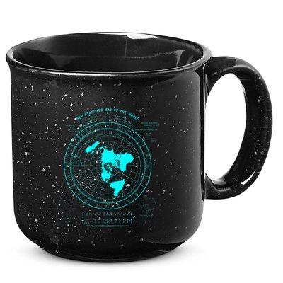 GleasonS New Standard Map Of The World Flat Earth 15oz Campfire Ceramic Mug