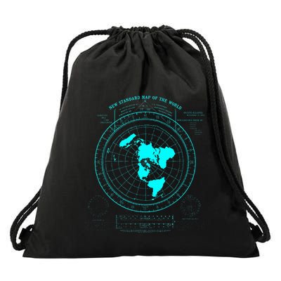 GleasonS New Standard Map Of The World Flat Earth Drawstring Bag