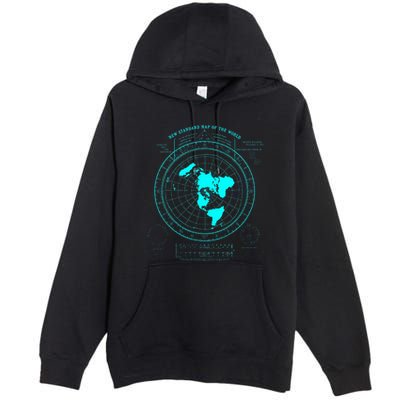 GleasonS New Standard Map Of The World Flat Earth Premium Pullover Hoodie