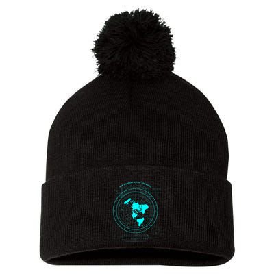 GleasonS New Standard Map Of The World Flat Earth Pom Pom 12in Knit Beanie