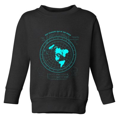 GleasonS New Standard Map Of The World Flat Earth Toddler Sweatshirt