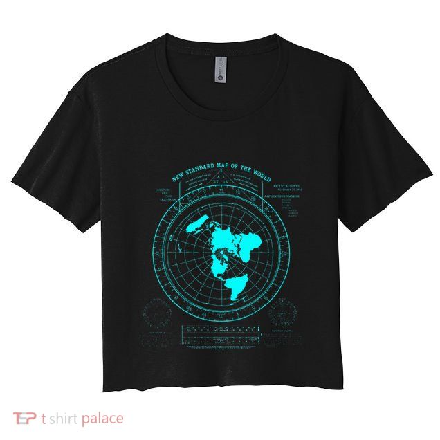 GleasonS New Standard Map Of The World Flat Earth Crop Top