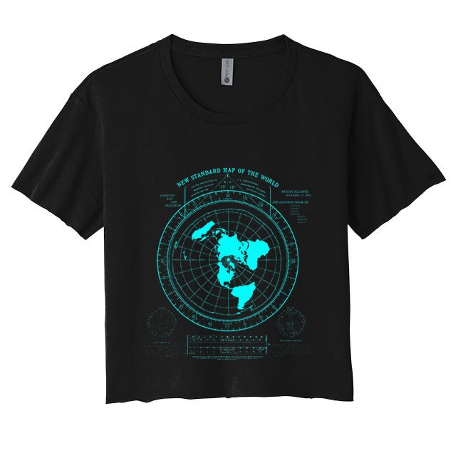 GleasonS New Standard Map Of The World Flat Earth Crop Top