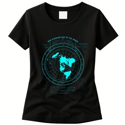 GleasonS New Standard Map Of The World Flat Earth Womens T-Shirt
