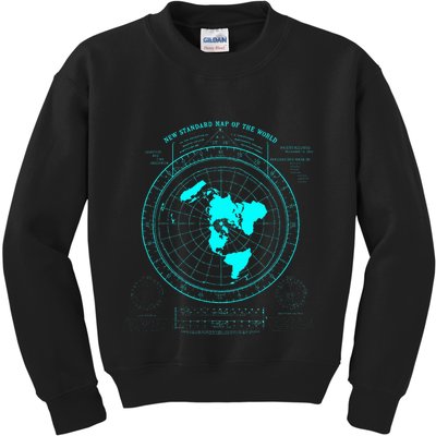 GleasonS New Standard Map Of The World Flat Earth Kids Sweatshirt