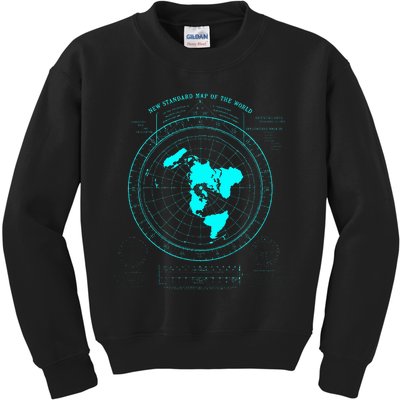 GleasonS New Standard Map Of The World Flat Earth Kids Sweatshirt