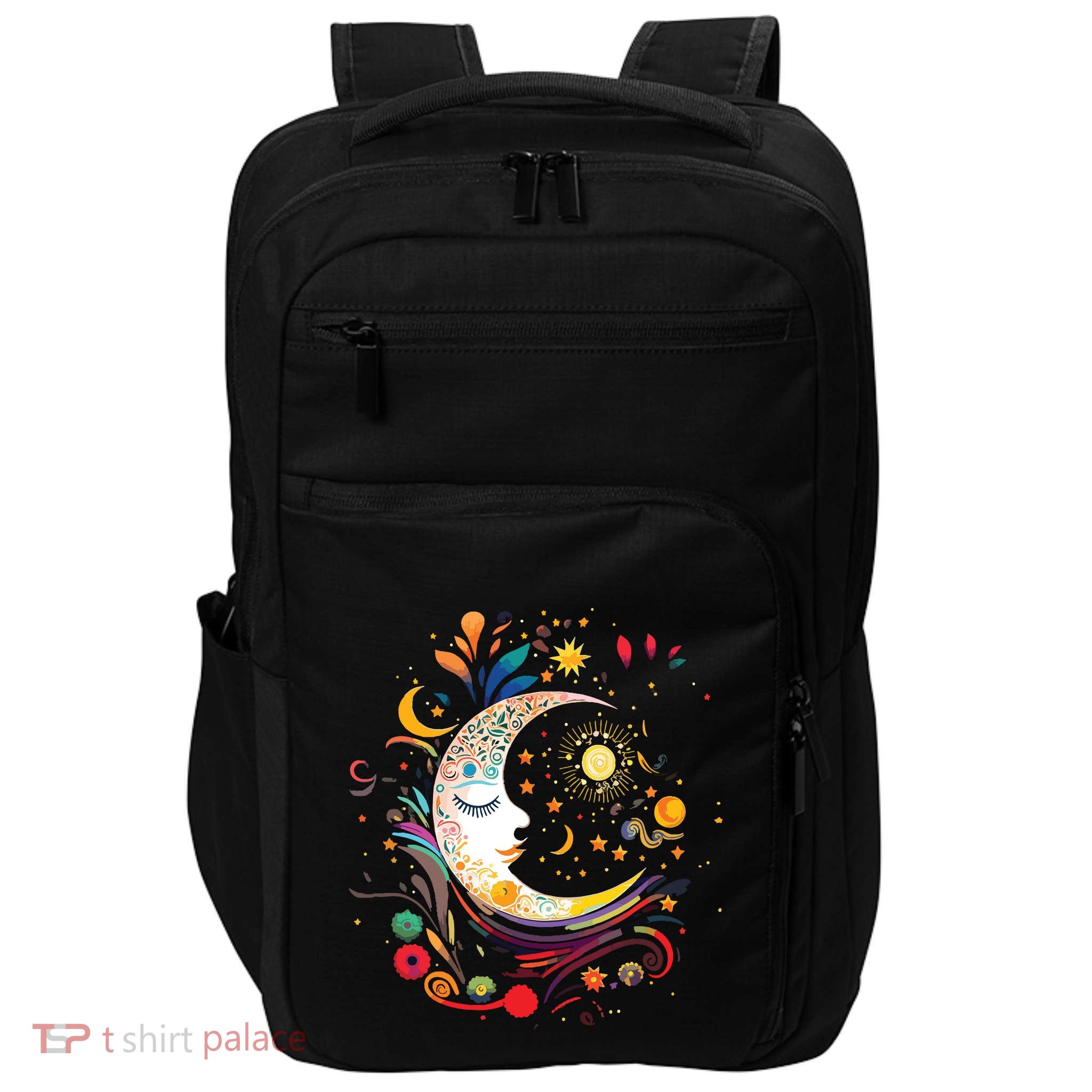Galaxy Night Sky Moon Lunar Stars Sun Love Impact Tech Backpack