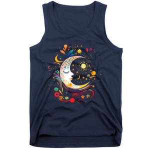 Galaxy Night Sky Moon Lunar Stars Sun Love Tank Top