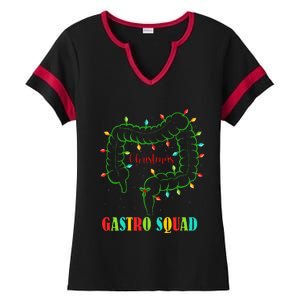 Gastro Nurse Squad Funny Christmas Lights Gastroenterologist Ladies Halftime Notch Neck Tee