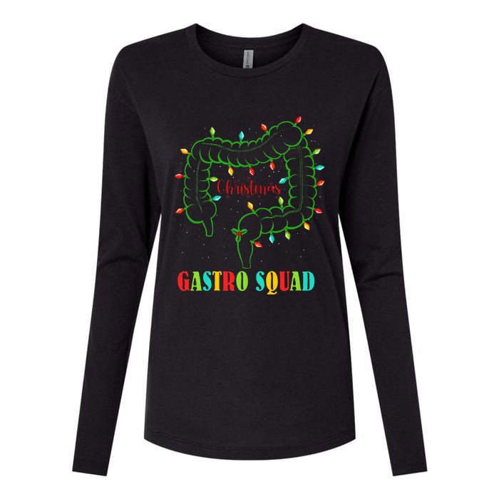 Gastro Nurse Squad Funny Christmas Lights Gastroenterologist Womens Cotton Relaxed Long Sleeve T-Shirt