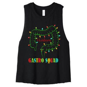 Gastro Nurse Squad Funny Christmas Lights Gastroenterologist Women's Racerback Cropped Tank