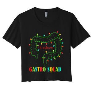 Gastro Nurse Squad Funny Christmas Lights Gastroenterologist Women's Crop Top Tee