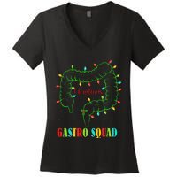 Gastro Nurse Squad Funny Christmas Lights Gastroenterologist Women's V-Neck T-Shirt