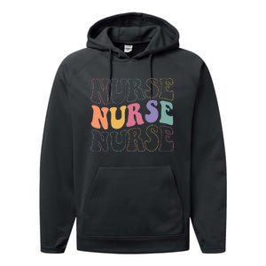 Groovy Nurse  School Nurse RN ICU ER Pediatric Performance Fleece Hoodie