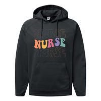 Groovy Nurse  School Nurse RN ICU ER Pediatric Performance Fleece Hoodie