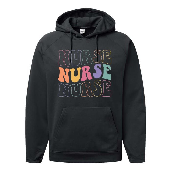 Groovy Nurse  School Nurse RN ICU ER Pediatric Performance Fleece Hoodie