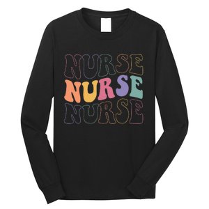 Groovy Nurse  School Nurse RN ICU ER Pediatric Long Sleeve Shirt