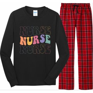 Groovy Nurse  School Nurse RN ICU ER Pediatric Long Sleeve Pajama Set