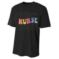 Groovy Nurse  School Nurse RN ICU ER Pediatric Performance Sprint T-Shirt