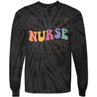 Groovy Nurse  School Nurse RN ICU ER Pediatric Tie-Dye Long Sleeve Shirt