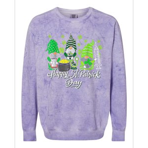 Gnome Nurses Saint Pattys Scrub Nurse St Patricks Day Colorblast Crewneck Sweatshirt