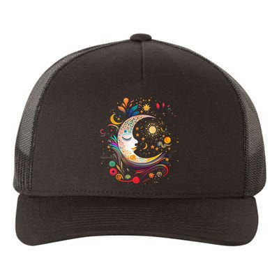 Galaxy Night Sky Moon Lunar Stars Sun Love Yupoong Adult 5-Panel Trucker Hat