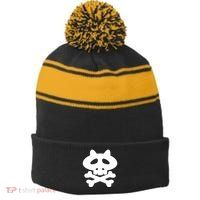 Gaki No Tsukai Batsu Game Dokuro Mark (White) Stripe Pom Pom Beanie