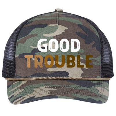 Good Necessary Trouble Voting Rights John Lewis Melanin Hbcu Cool Gift Retro Rope Trucker Hat Cap