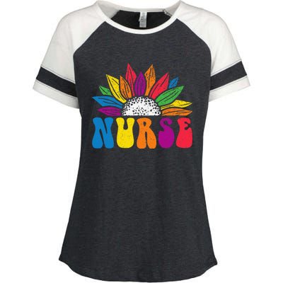 Groovy Nurse Tee  Future Nurse Appreciation Nursing Enza Ladies Jersey Colorblock Tee