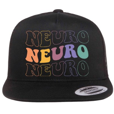 Groovy Neuro Trauma Icu Nurse Neurology Nurse Neuroscience Flat Bill Trucker Hat