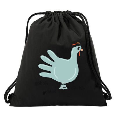Gobble Nurse Thanksgiving Health Care Holiday Drawstring Bag