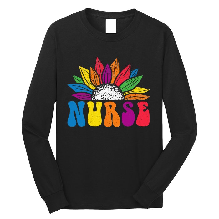 Groovy Nurse Tee Wo Future Nurse Appreciation Nursing Long Sleeve Shirt