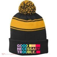 Good Necessary Trouble LGBTQ Stripe Pom Pom Beanie