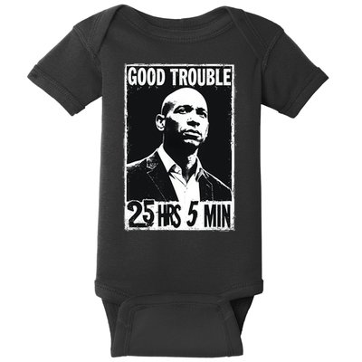 Good Necessary Trouble Corey Booker 25 Hrs And 5 Mins Funny Baby Bodysuit