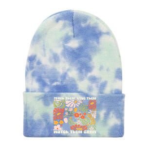 Groovy New Teacher Teach Them Love Them Watch Them Grow Tie Dye 12in Knit Beanie