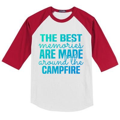 Glamping Nature Tent Camping Campfire Memories Mountain Gift Kids Colorblock Raglan Jersey