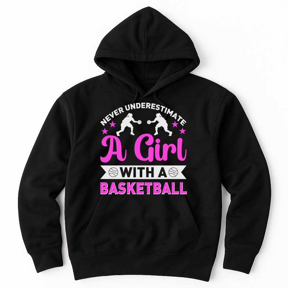 Girls Never Underestimate A Girl Who Plays Basketball Bball Hoodie