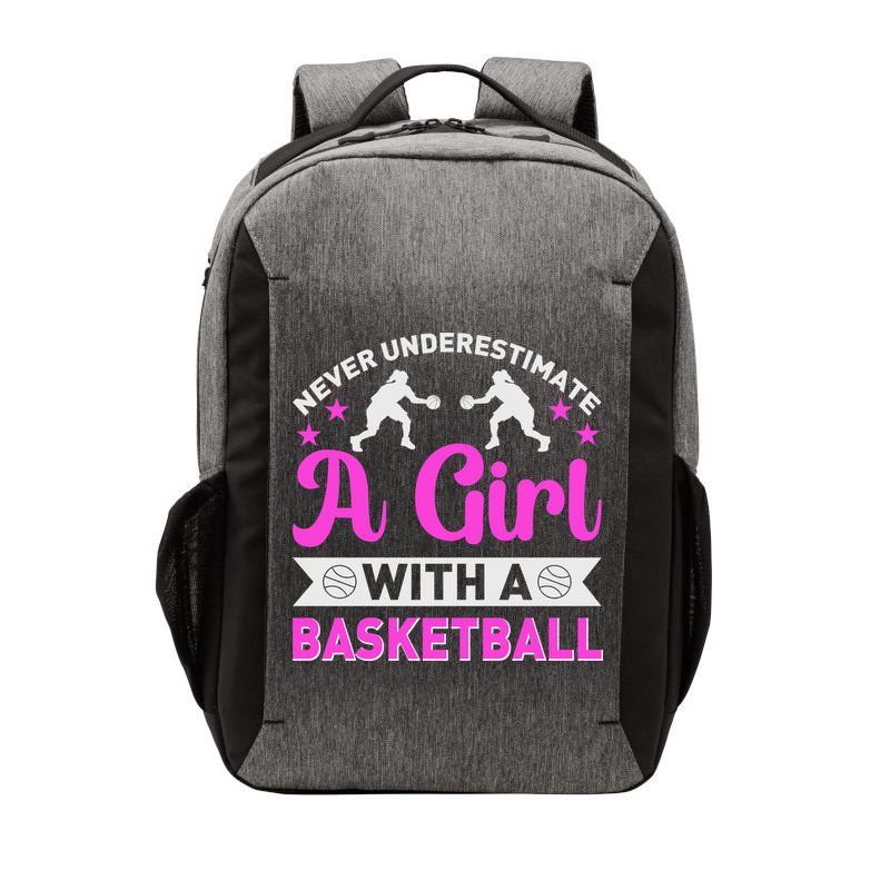 Girls Never Underestimate A Girl Who Plays Basketball Bball Vector Backpack