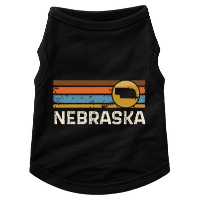 Graphic Nebraska Us State Map Vintage Retro Stripes Doggie Tank