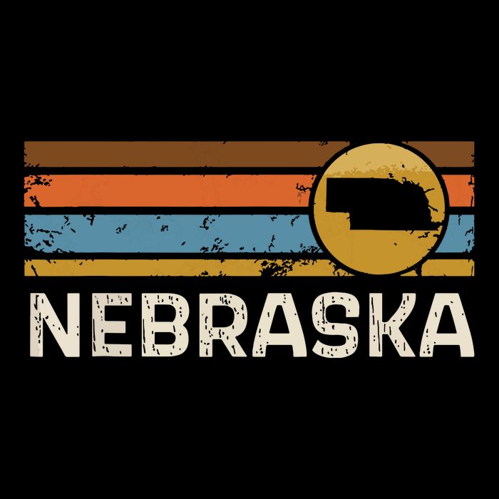 Graphic Nebraska Us State Map Vintage Retro Stripes Performance Shirt