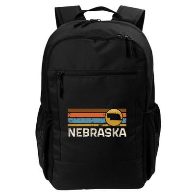 Graphic Nebraska Us State Map Vintage Retro Stripes Backpack