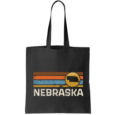 Graphic Nebraska Us State Map Vintage Retro Stripes Bag
