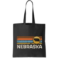 Graphic Nebraska Us State Map Vintage Retro Stripes Bag