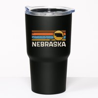 Graphic Nebraska Us State Map Vintage Retro Stripes Tumbler